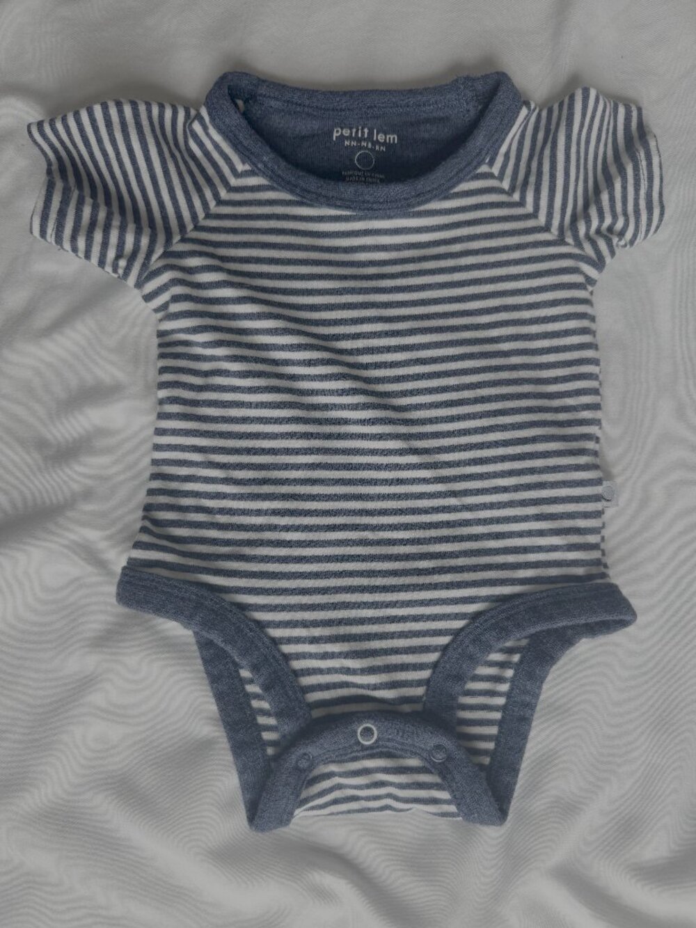 Petit Lem Baby Boy Onesie Newborn Blue White Stripe
